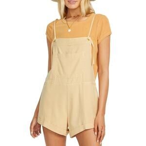 Levitate One Piece Shortall Shorts Romper Tan Khaki Small
